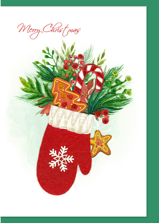 Merry Christmas Mitten Quilling Card