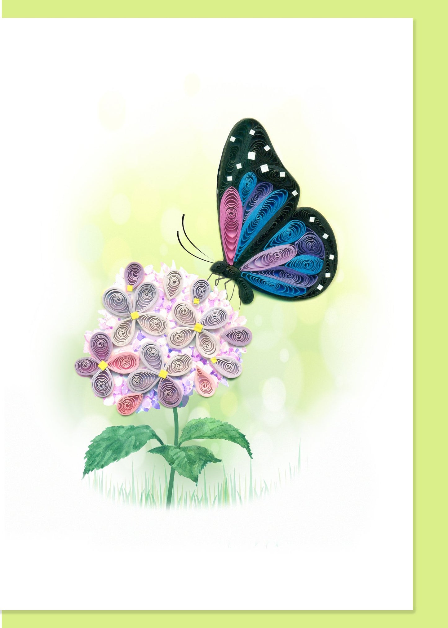 Butterfly on Flowers Quilling Card