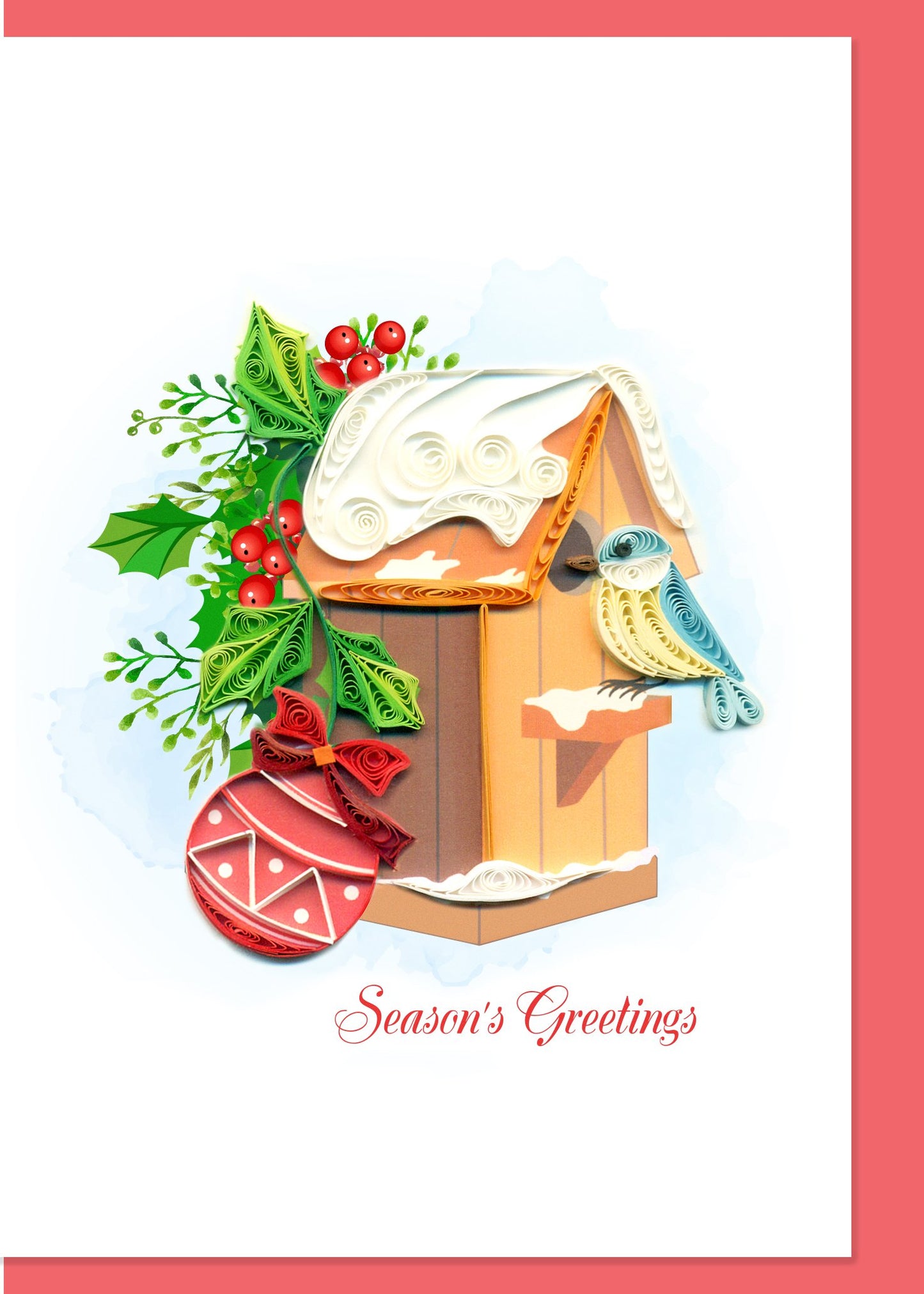 Season's Greetings Birdhouse Quilling Card