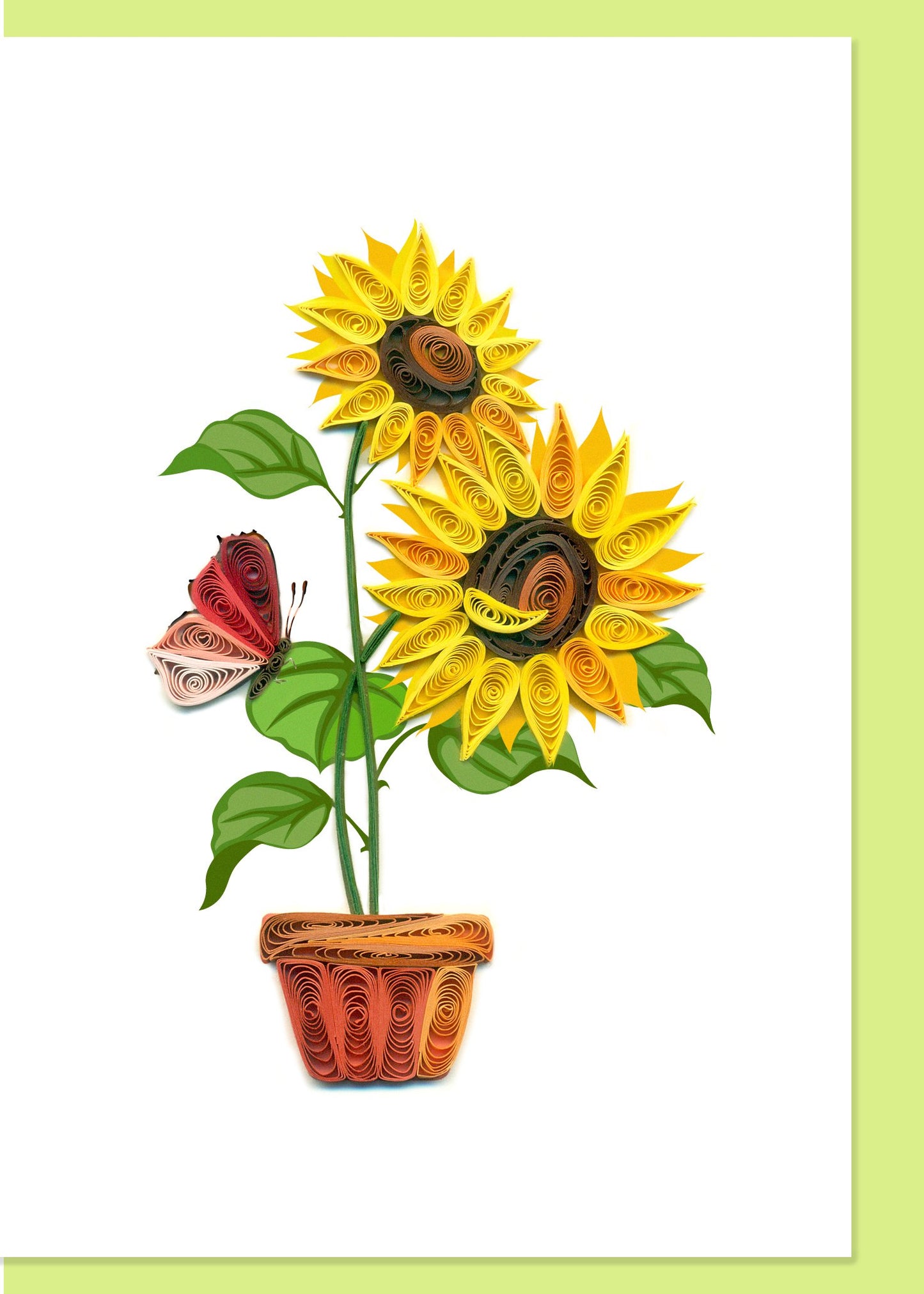 Sunflowers in Pot Quilling Card