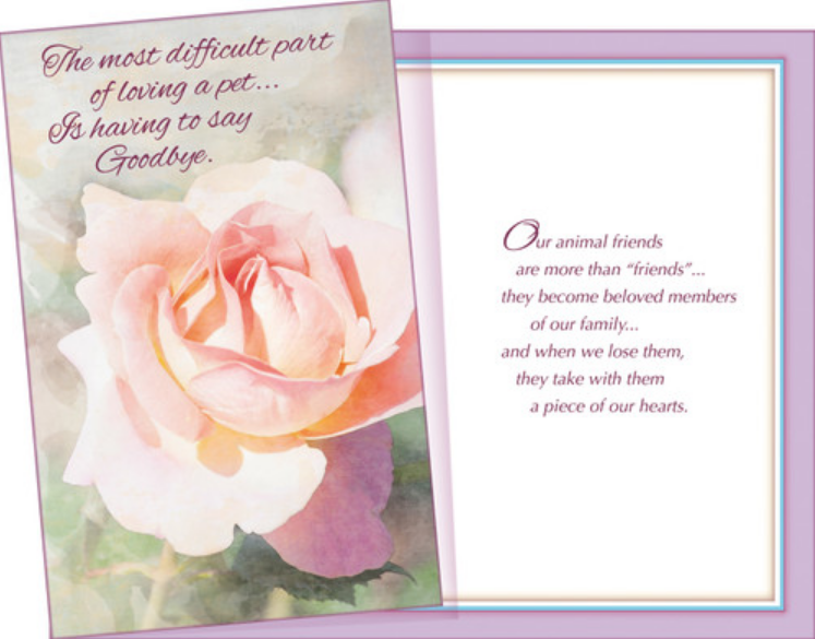 Loss Of Pet - Sympathy Card