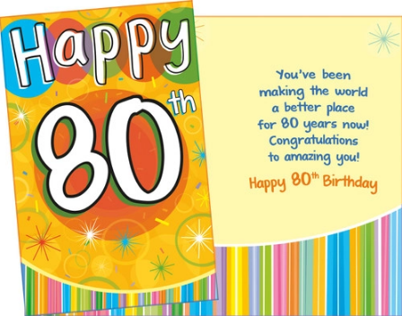 Happy 80th Birthday Card
