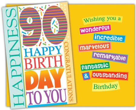 90th Birthday Card