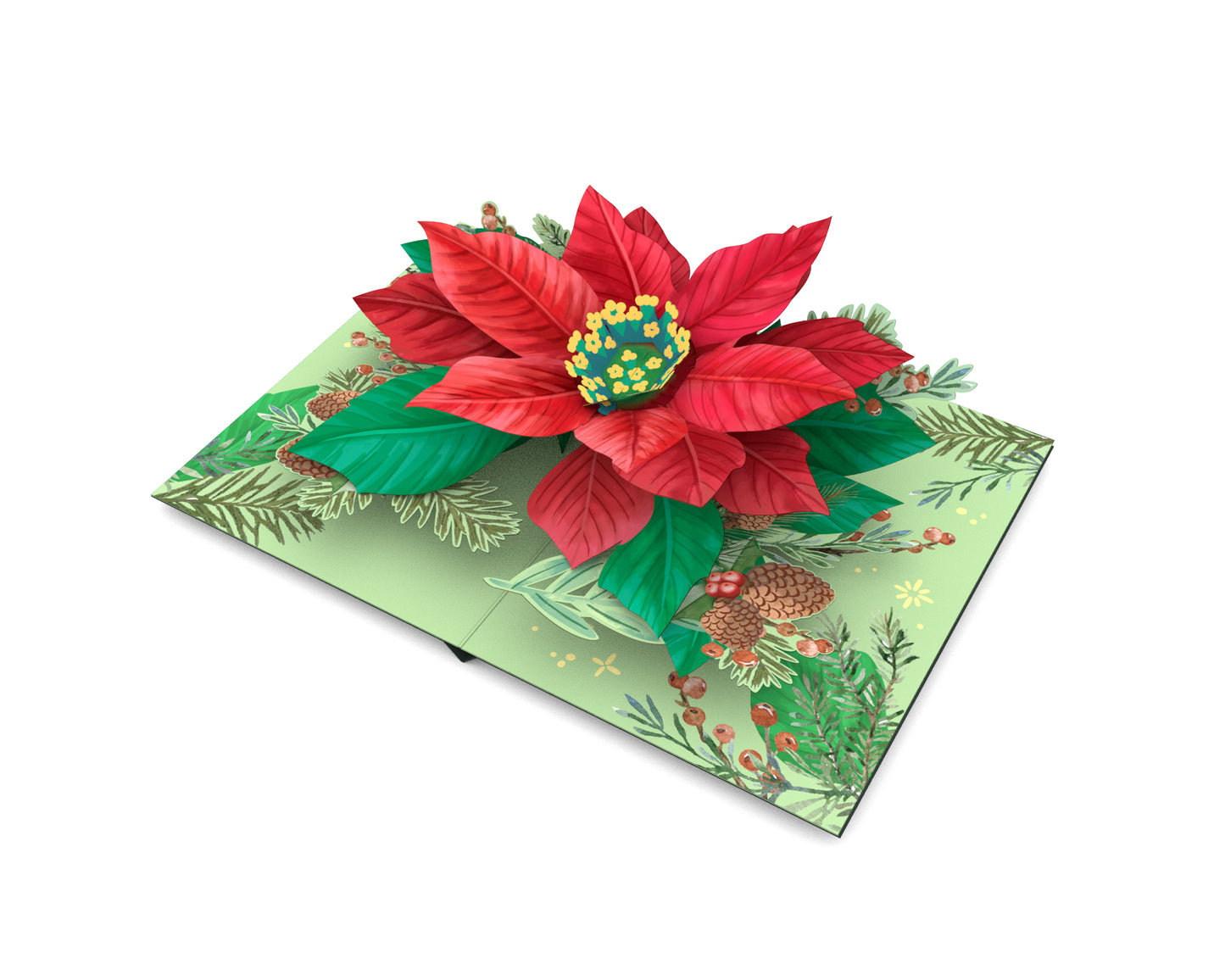 Poinsettia Bloom Pop-Up Card