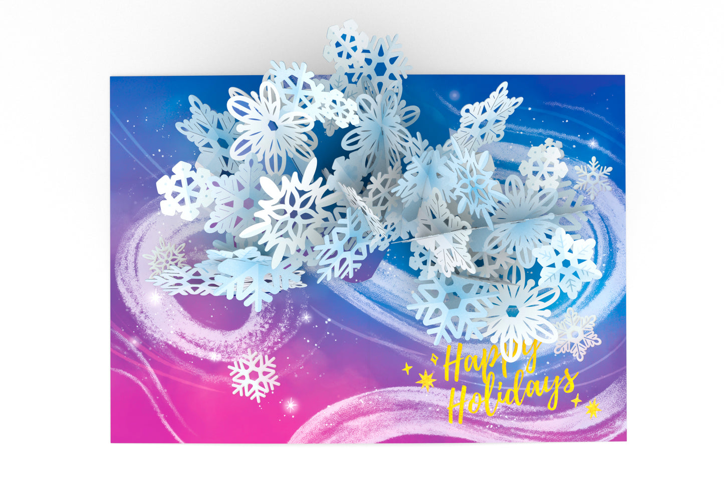 Magical Snowflakes Happy Holidays Pop-Up Card