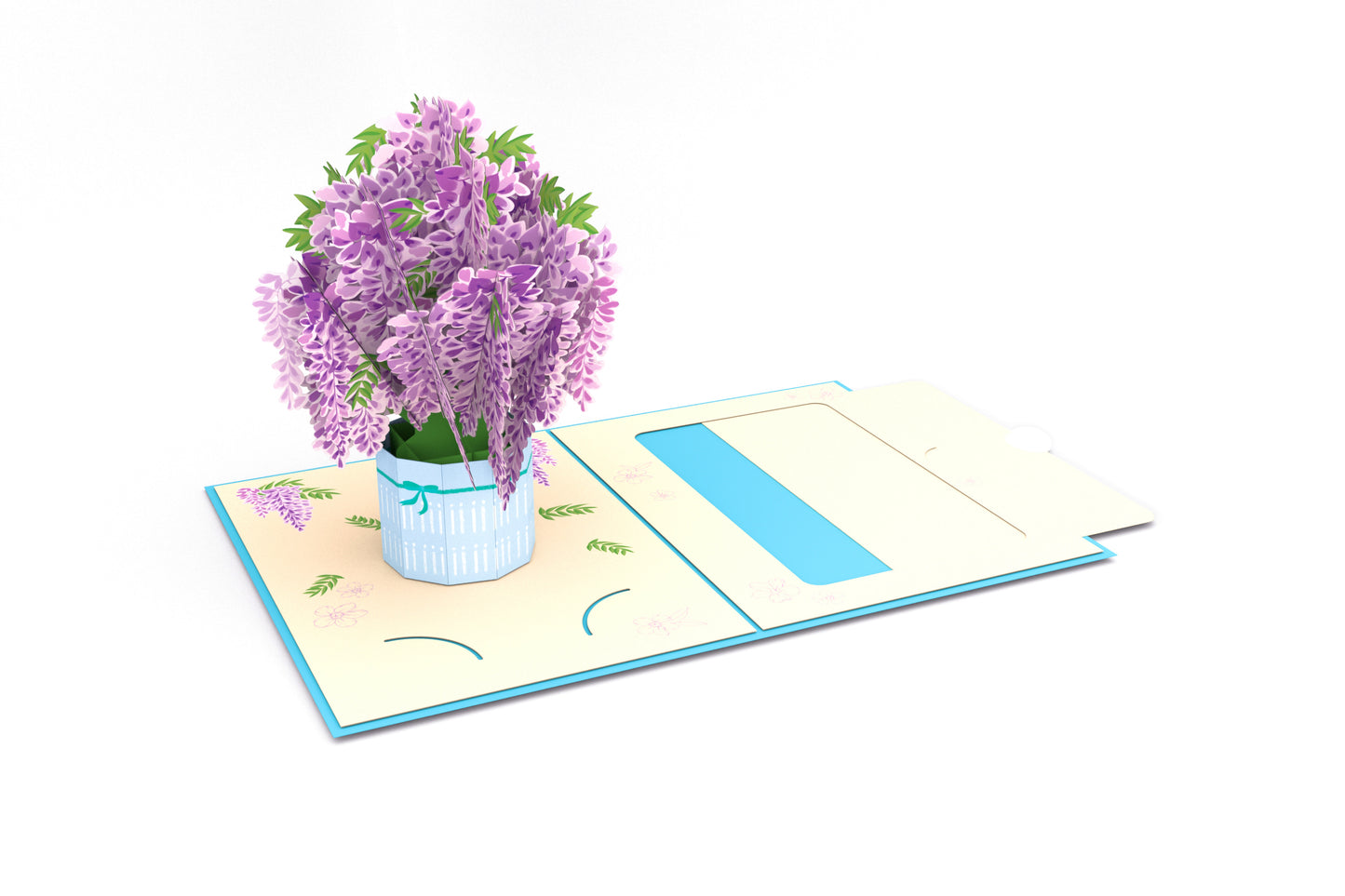 Wisteria Floral Bouquet Pop-Up Card