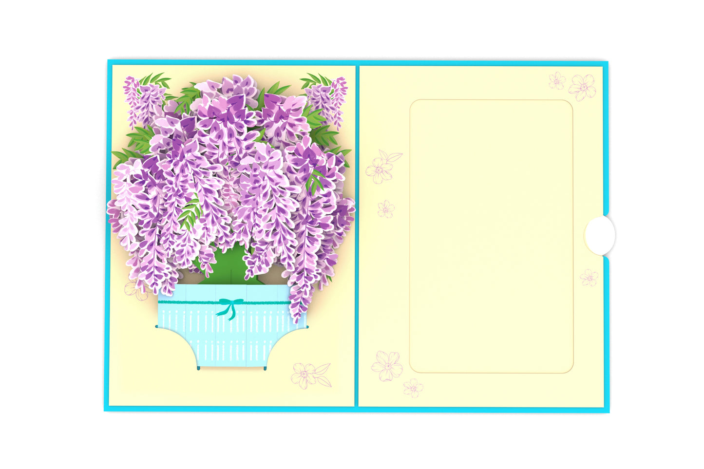 Wisteria Floral Bouquet Pop-Up Card