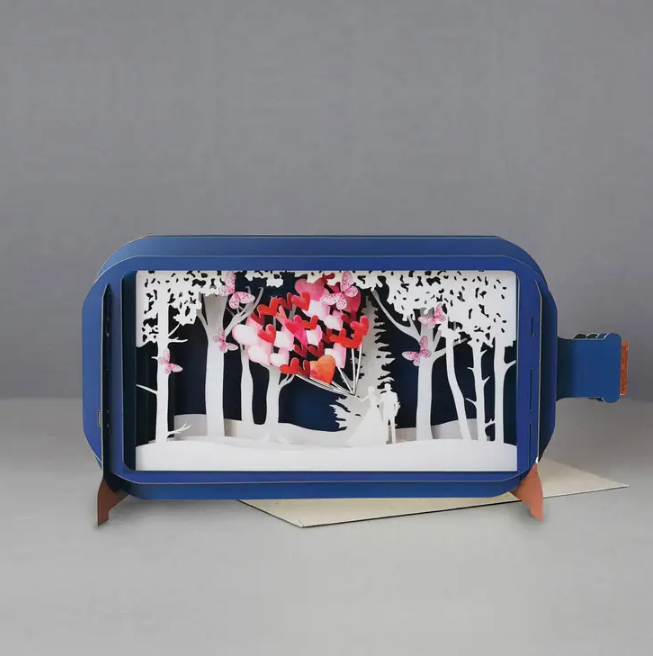 Message in a Bottle - Couple in Forest Pop-Up Card