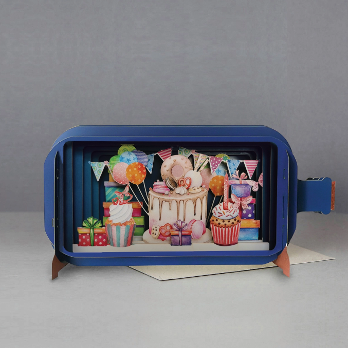 Message in a Bottle - Cakes Party Pop-Up Card