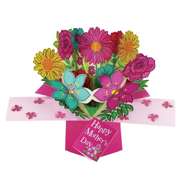 Mother's Day Bright Flowers Pop-Up Card