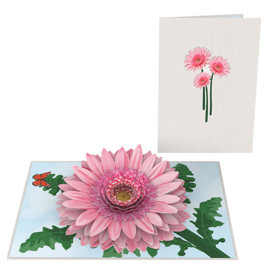 Pink Gerbera Daisy Pop-Up Card