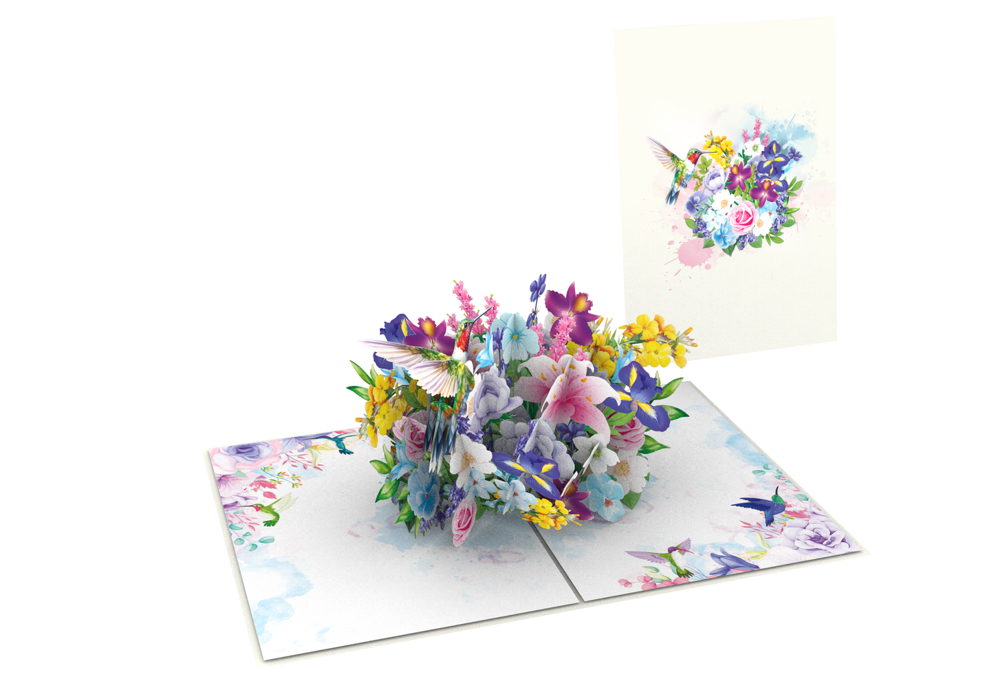 Hummingbird and Flowers Pop-Up Card