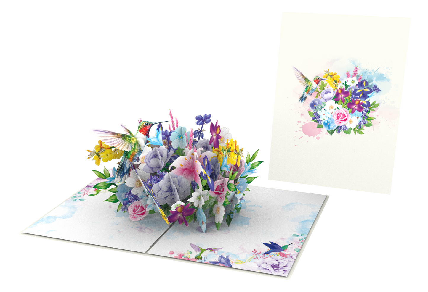 Hummingbird and Flowers Pop-Up Card