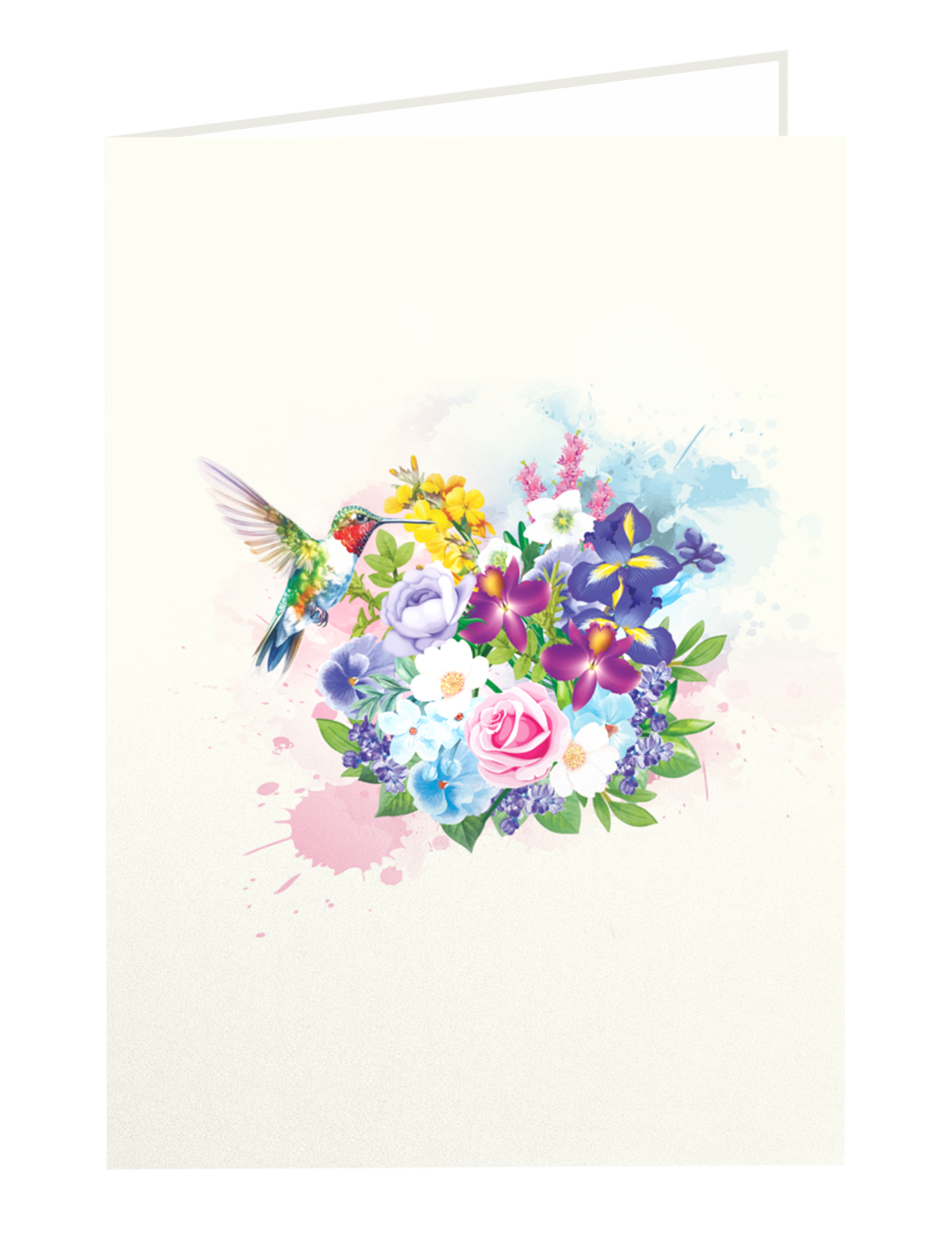 Hummingbird and Flowers Pop-Up Card