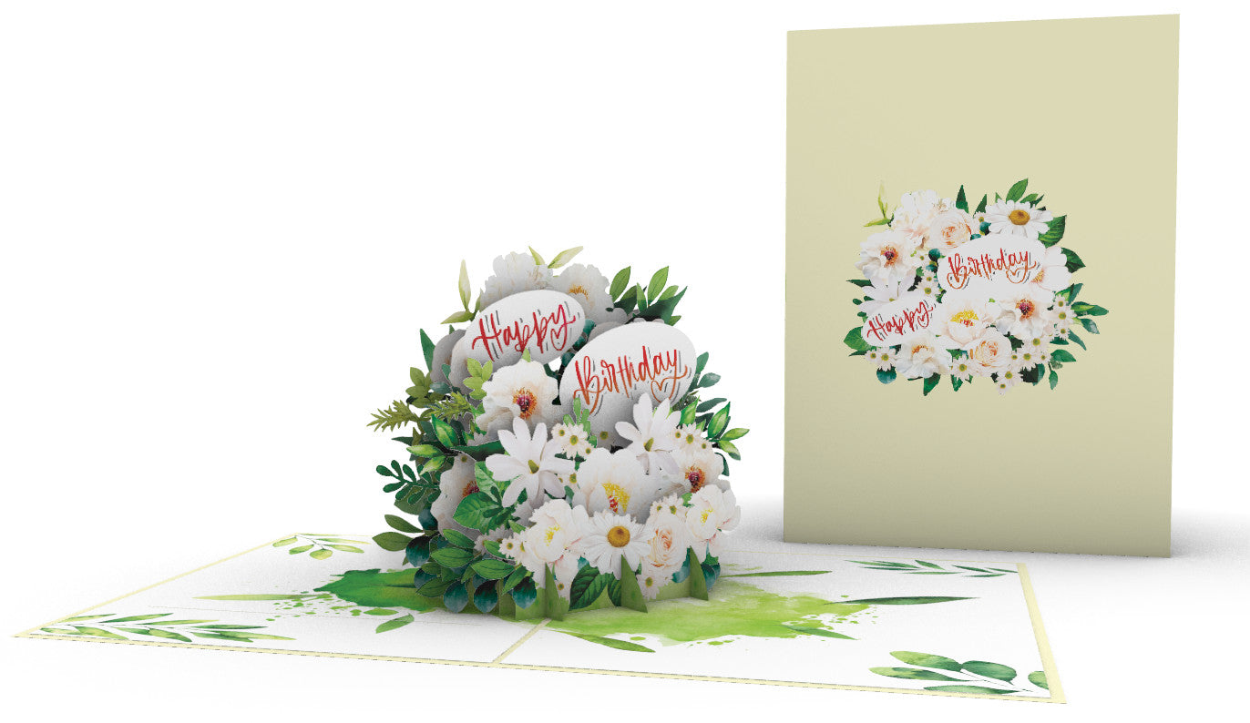 Bunch of Peony Happy Birthday Pop-Up Card