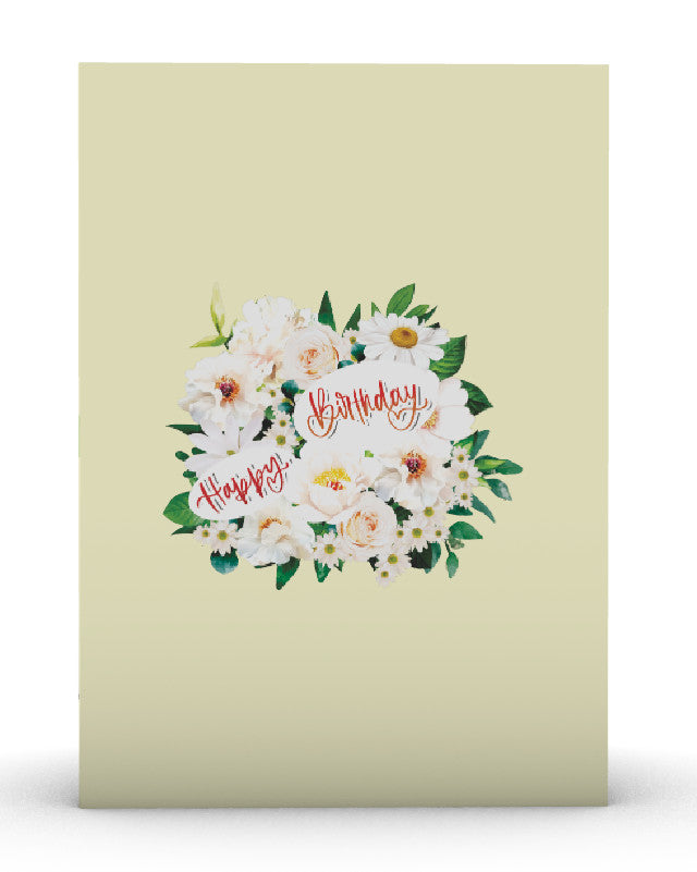 Bunch of Peony Happy Birthday Pop-Up Card