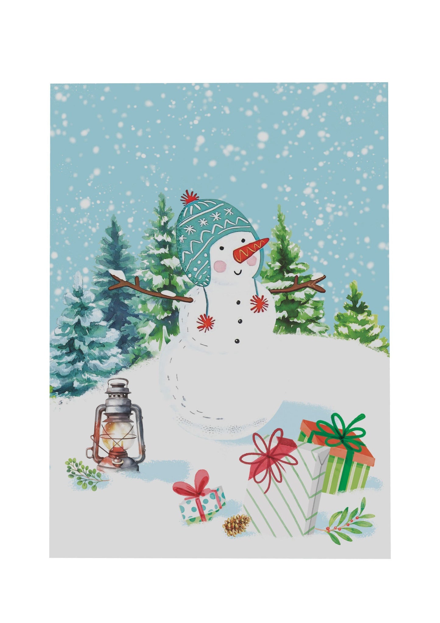 Snowman with Gifts Pop-Up Card