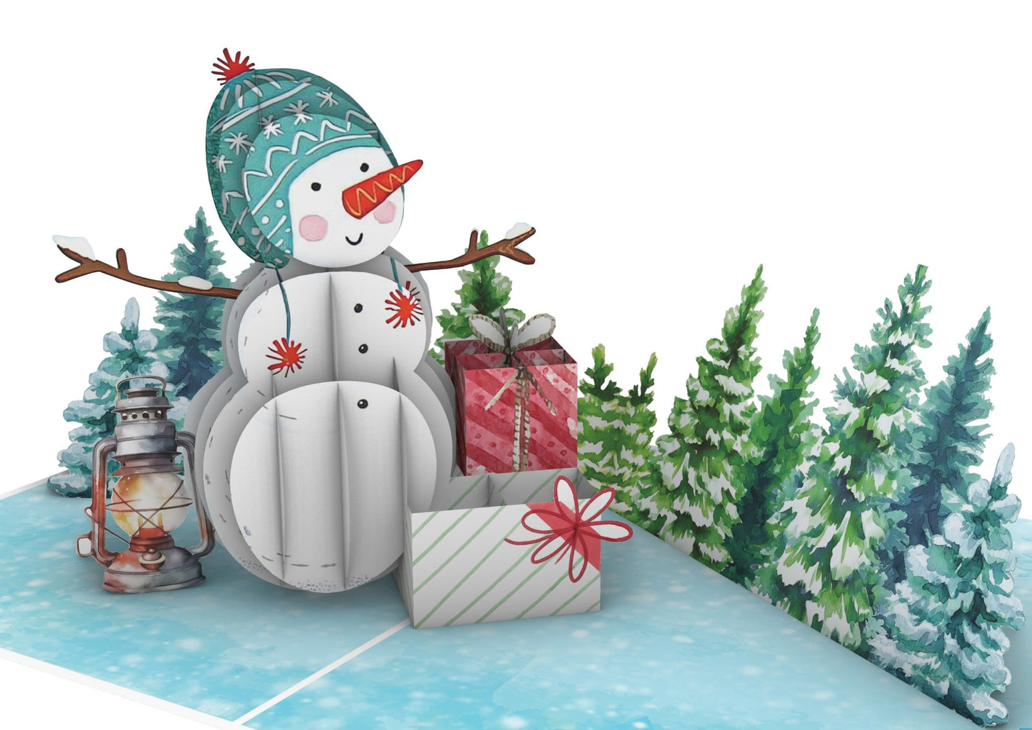 Snowman with Gifts Pop-Up Card