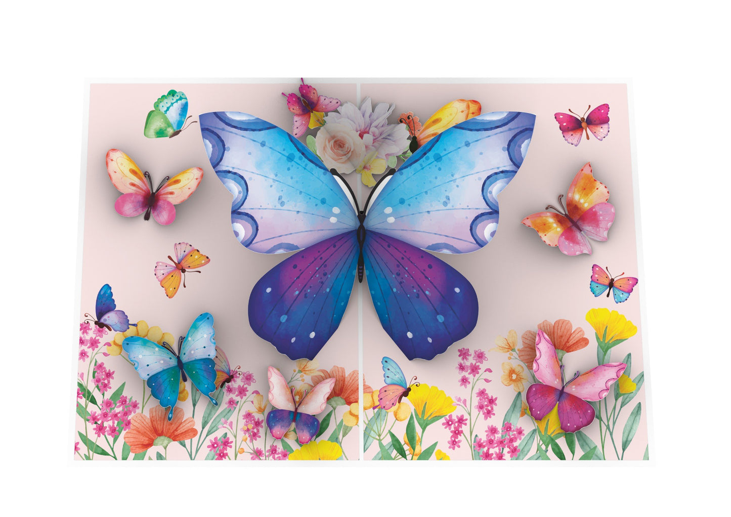 Butterflies in Wildflowers Pop-Up Card