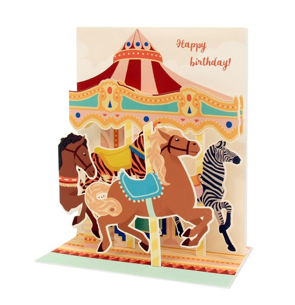 Musical Pop-Up Card - Happy Birthday Carousel