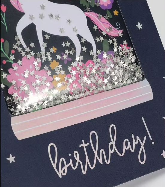 Shake Card - Birthday! Unicorn