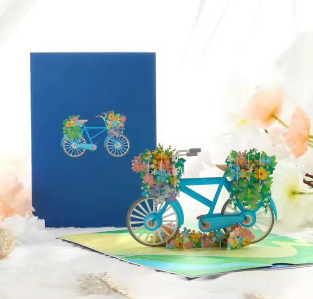 Floral Bicycle Pop-Up Card