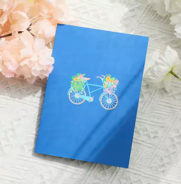 Floral Bicycle Pop-Up Card