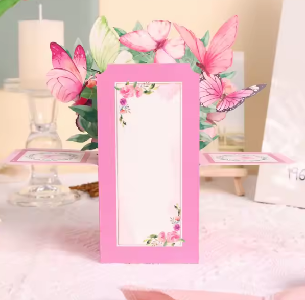 Elegant Butterfly Bloom - Gift Box Pop-Up Card