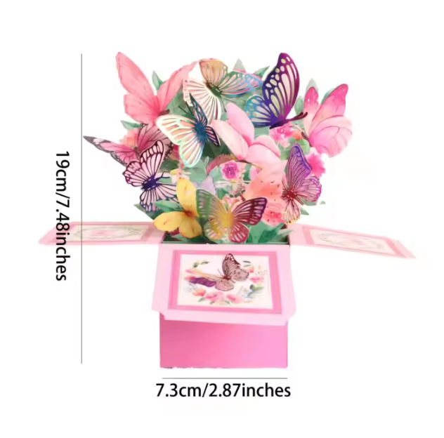 Elegant Butterfly Bloom - Gift Box Pop-Up Card