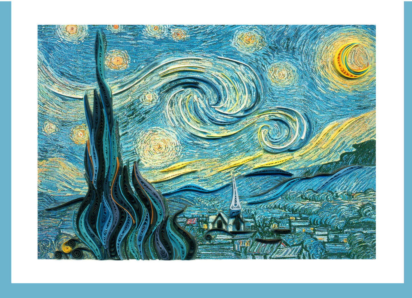 The Starry Night - Van Gogh - Large Quilling Card