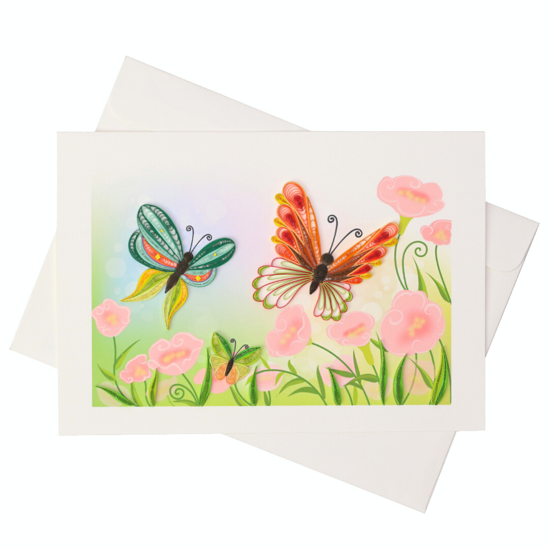 Butterflies - Large Quilling Card