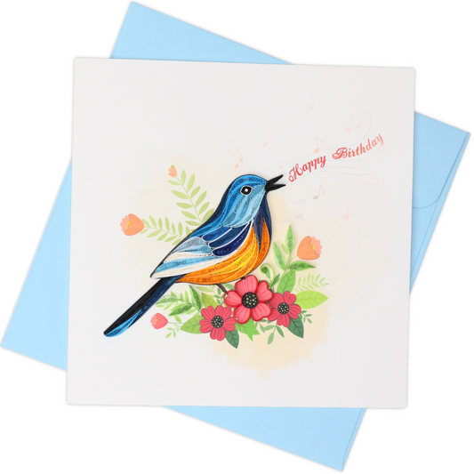 Happy Birthday Bluebird Quilling Card