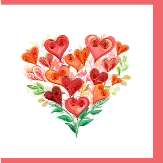 Hearts Arrangement Quilling Card