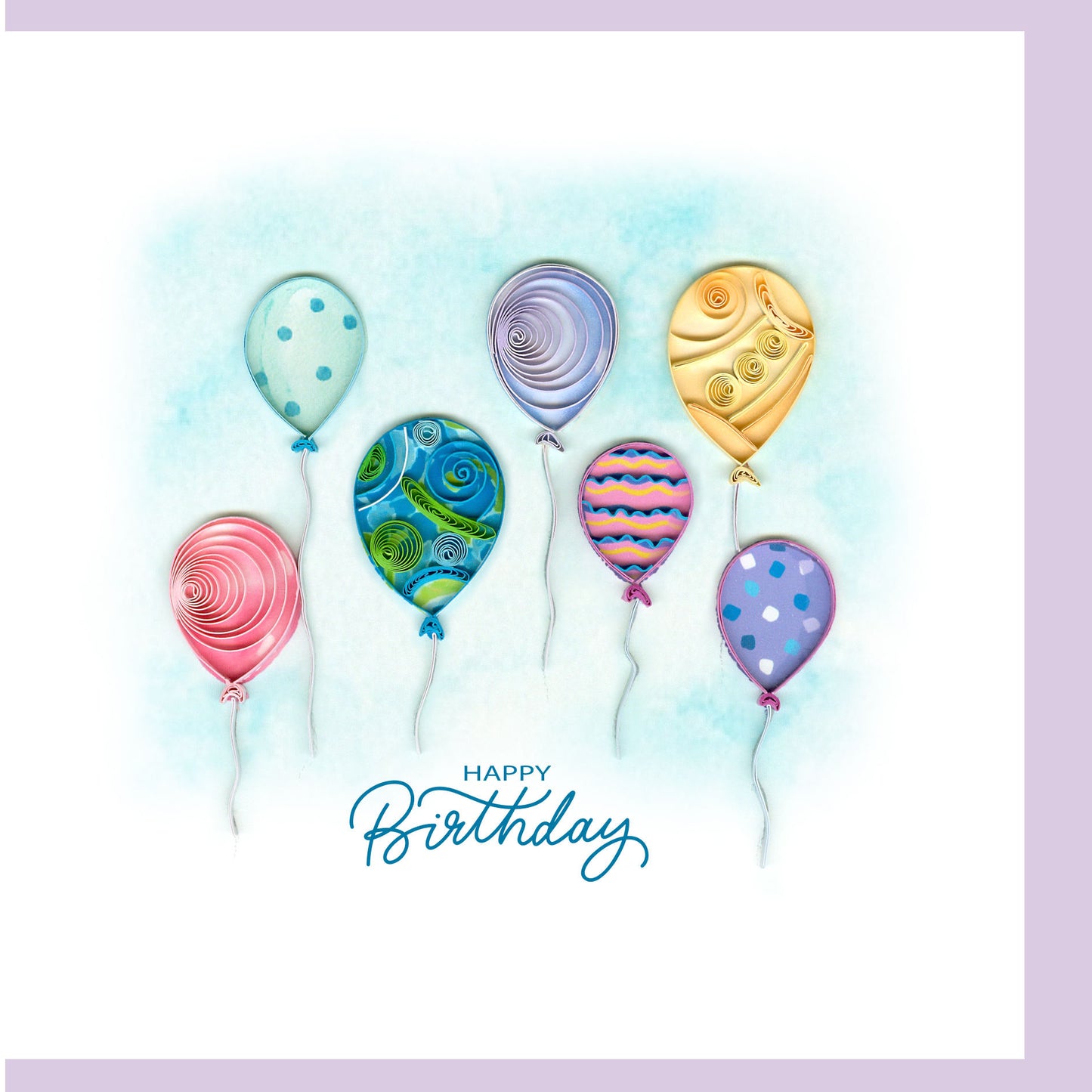 Balloons Happy Birthday Quilling Card