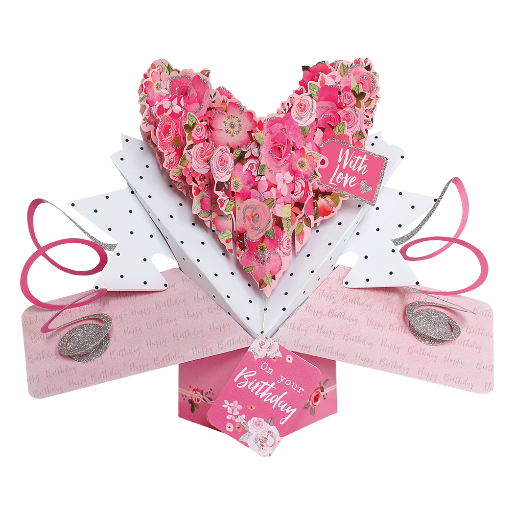 With Love On Your Birthday Pop-Up Card