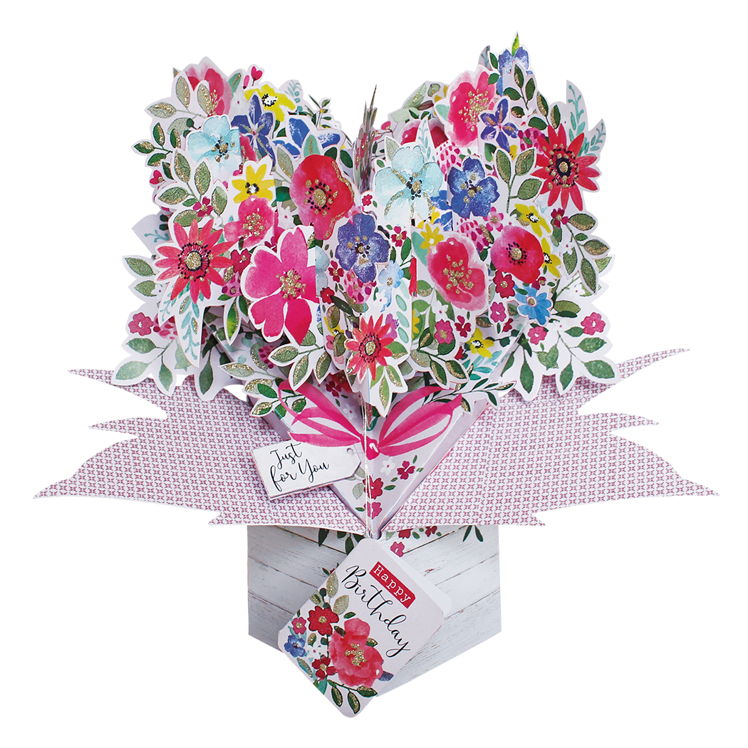 Happy Birthday Flowers Pop-Up Card