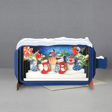 Message in a Bottle - Strung Stockings Pop-Up Card