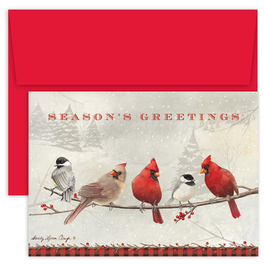 Cardinals & Chickadees - Season's Greetings Card