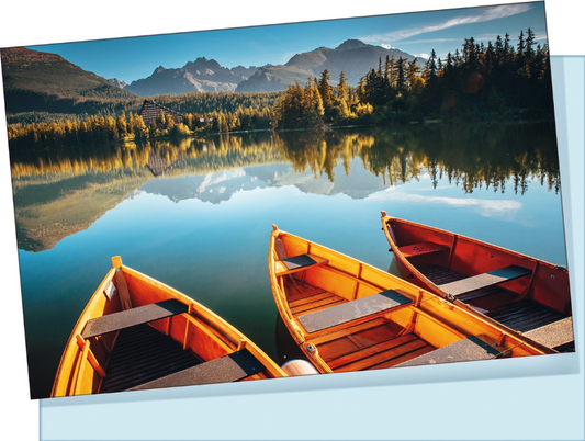 Boats on Lake Blank Note Card