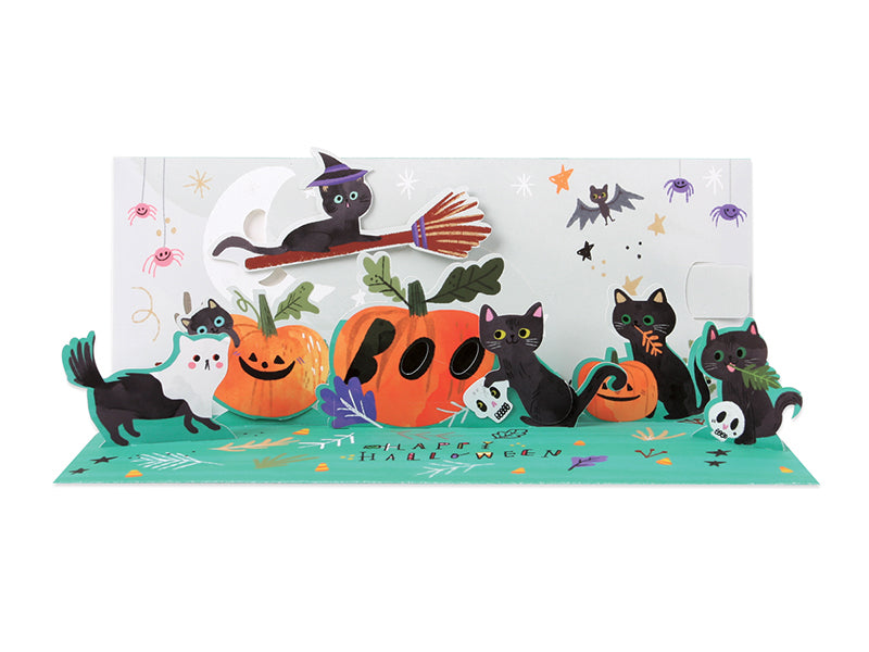 Black Cats Halloween Pop-Up Card