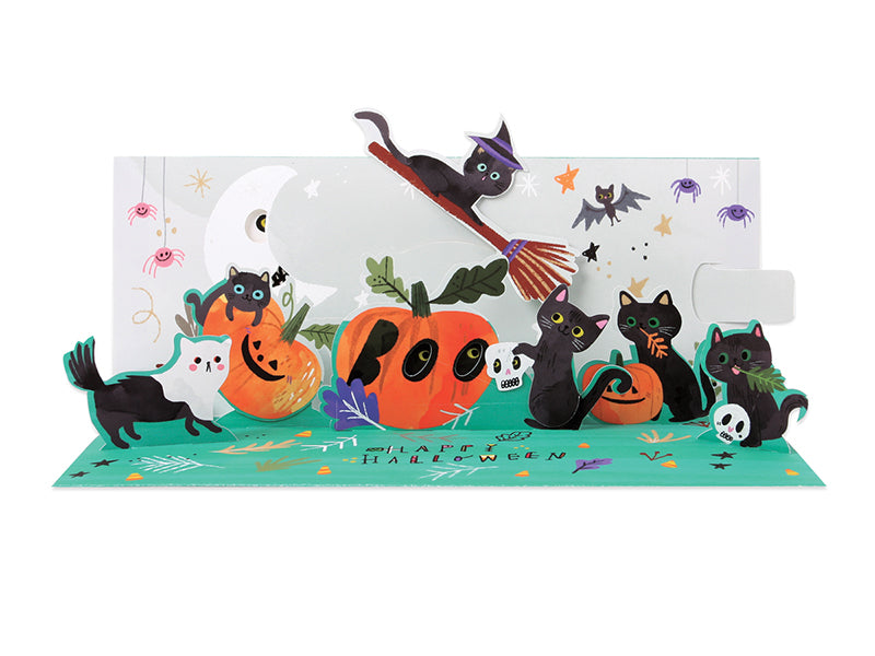 Black Cats Halloween Pop-Up Card