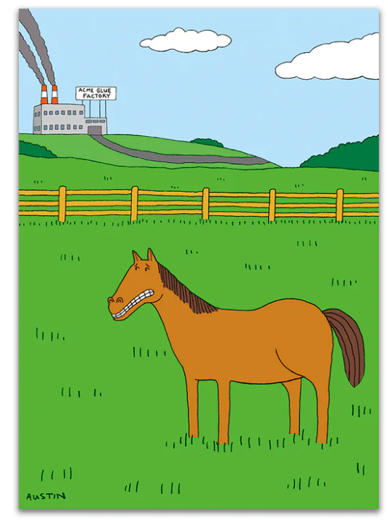 Glue Factory, Elmer Humor Birthday Card