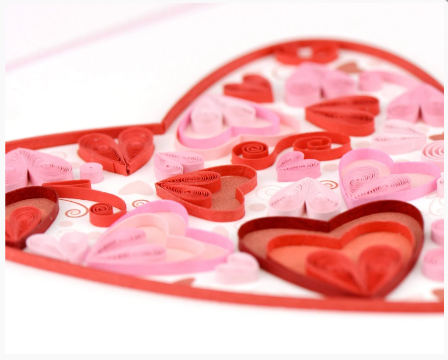 Valentine's Day Heart Quilling Card