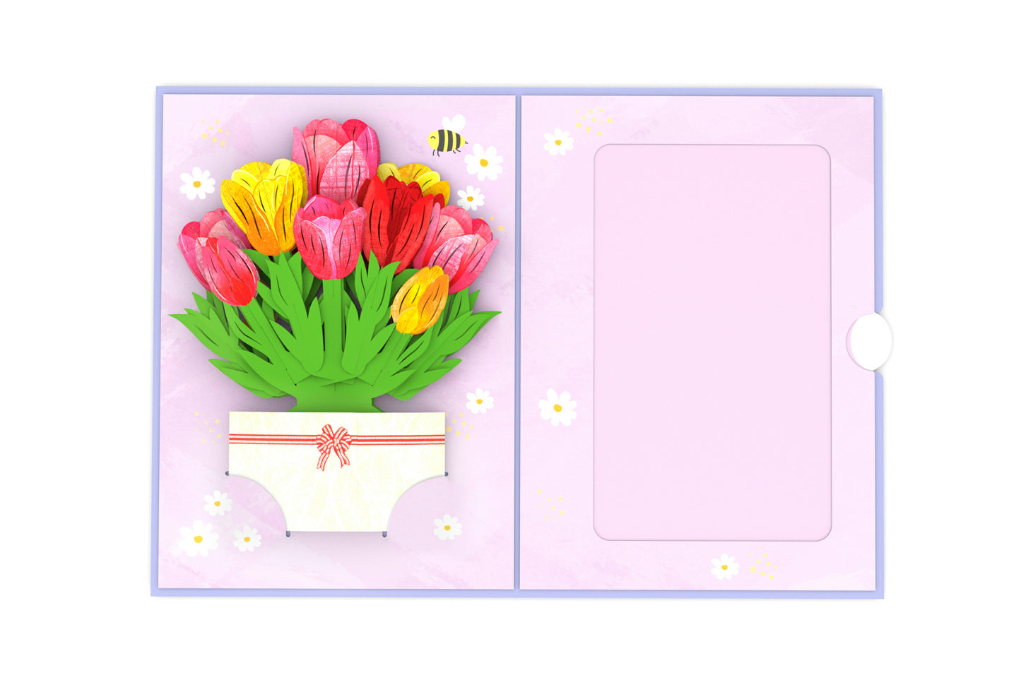 Tulips Floral Bouquet Pop-Up Card