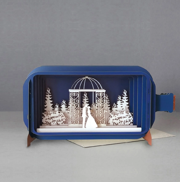 Message in a Bottle - Wedding Couple Pop-Up Card