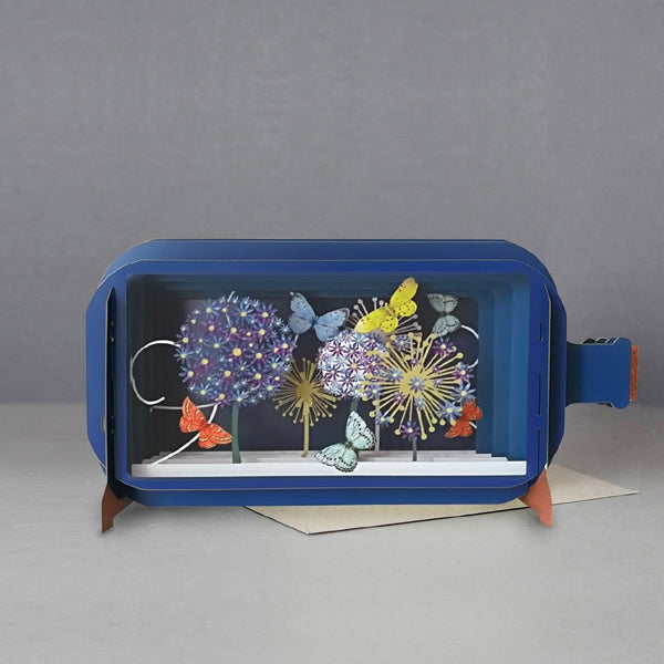 Message in a Bottle - Dandelions and Butterflies Pop-Up Card