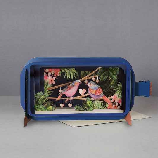 Message in a Bottle - Love Birds Pop-Up Card