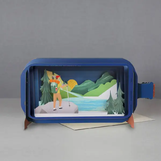 Message in a Bottle - Hiking Pop-Up Card