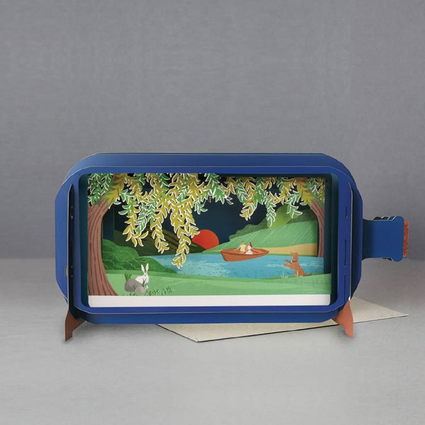 Message in a Bottle - Couple on Lake Pop-Up Card