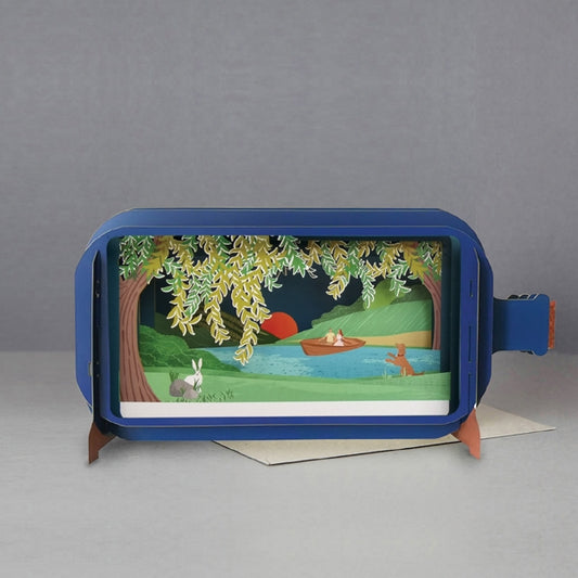 Message in a Bottle - Couple on Lake Pop-Up Card